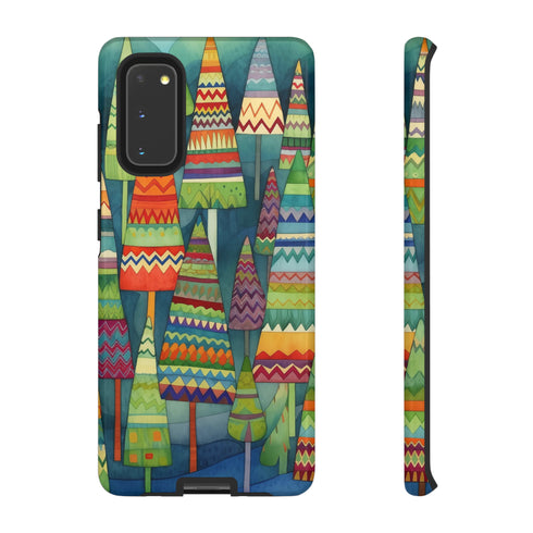 Knitted Christmas Trees - Impact Resistant Phone Case Samsung Galaxy S20 Glossy